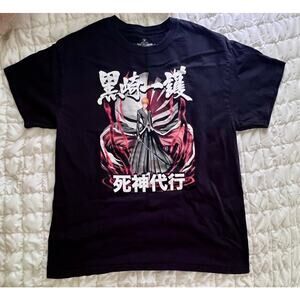 Bleach Anime Ripple Junction Manga Graphic T-Shirt M Black Ichigo Kurosaki